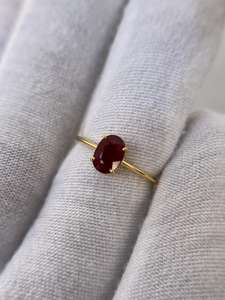 แหวนทับทิมธรรมชาติทรงรี ดีไซน์หรูหรา เงินแท้ 925 ชุบทอง 14K แหวนหมั้น แหวนขอแต่งงาน ของขวัญสำหรับผู้หญิง - Product Image 6