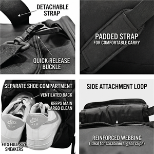 Bolsa de lona deportiva impermeable de gran capacidad con cremallera, para gimnasio, viajes, almacenamiento, con compartimento para zapatos, muy vendida. - Product Image 2