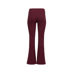 Nouveauté : Pantalons de survêtement évasés pour femmes, de haute qualité, impression personnalisée, respirants, couleur bordeaux. - Product Image 2