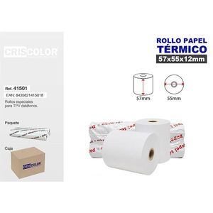 Liste de prix pour les rouleaux de papier thermique ROLLO PAPEL TERMICO 57X55MM - Product Image 1