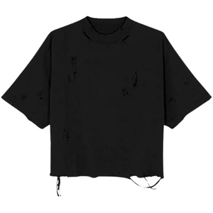 เสื้อยืดโอเวอร์ไซส์ทรงหลวม สีซีดแบบวินเทจ ขอบเสื้อฉีกขาด  โลโก้สั่งทำได้  ยูนิเซ็กส์  ลำลอง คุณภาพพรีเมียม สำหรับผู้ชาย - Product Image 4