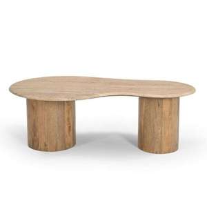 Nozti Exports Modern Luxury Solid Mango Wood <b>Coffee</b> <b>Table</b> Natural Triangular Design Eco-Friendly Durable 2 <b>Legs</b> Home Furniture - Product Image 2