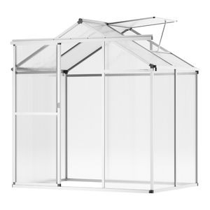 Serre de jardin de style pavillon avec cadre en bois 4x6 et couverture en Mylar, dotée de fenêtres d'aération réglables - Product Image 1