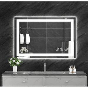 Specchio LED Rettangolare da Bagno con Vetro Temperato, Funzioni Anti-Appannamento e Anti-Rottura, Montaggio a Parete - Product Image 6