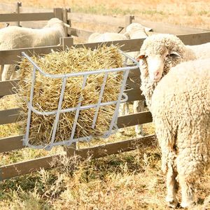 Comedero de Heno de Acero Resistente de 22.8 Pulgadas de Largo, Montado en la Pared, para Caballos y Cabras, de Gran Capacidad, con Múltiples Lados - Product Image 4