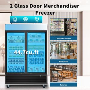 Congélateurs et Réfrigérateurs Commerciaux ORIKOOL avec Porte Vitrée, 44,7 pi³ de Capacité, Présentoir Commercial à Panneau Supérieur LED, Congélateur Vertical à Porte Battante - Product Image 4