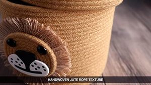 Customised Hand-Woven Cotton Rope Storage Box Lid Fabric Storage Basket for Household Items Toys Keys Snacks Miscellaneous Items - Product Image 2