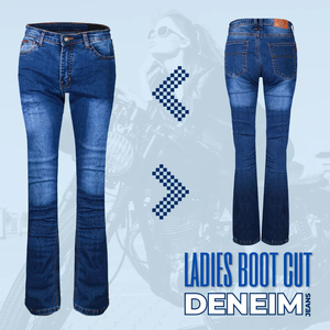 Pantalones Vaqueros de Motocicleta para Mujer, Elásticos, Corte Bootcut, Forrados con Kevlar, Aprobados por la CE, Protección Extraíble para Cadera y Rodillas - Product Image 5