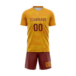 Custom Heat-Transfer Printed Soccer Jersey Set Men's Adult Short Sleeve Breathable Anti-Bacterial Quick Dry Summer Team <b>Name</b> - Product Image 3