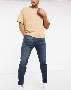 Jean en denim décontracté coupe droite pour homme, style streetwear, best-seller, broderie automne, logo couleur personnalisé, prix bas - Product Image 1