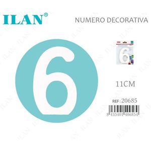 Ilan Numero Decorativo 6 11Cm Per Decorazioni Festa - Product Image 1