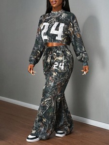 Ensemble de survêtement pour femme, veste zippée en coton et polyester, pantalon de jogging, respirant, extensible, vêtements de sport pour la gym et l'entraînement - Product Image 3