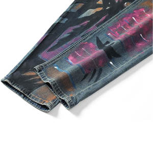 Jeans de mezclilla para hombre, de diseñador, lavados, estampados, de corte recto y ajustado, de mezcla de algodón, cómodos, estilo biker, casual, moda urbana - Product Image 5