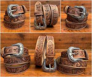 Luxury Fashion Styles Famous Brand Designer Hand <b>Tooled</b> <b>Leather</b> <b>Belt</b> for Men & Women Customization Adjustable Cow <b>Leather</b> <b>Belts</b> - Product Image 2