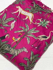 100% Cotton Combed Medium <b>Weight</b> 100GSM Plain Breathable Nonwoven Jungle Print African <b>Fabric</b> for Garments & Fashion Accessories - Product Image 4