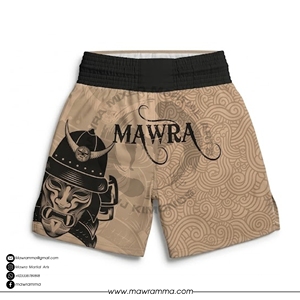 MAWRA Pantalones Cortos de Muay Thai de Alta Calidad con Gráficos de Katana, Pantalones Cortos de Kickboxing MMA Transpirables de Satén para Unisex - Product Image 3