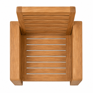 Chaise de jardin extérieure contemporaine en teck massif, écologique et imperméable |   Fauteuil de patio de luxe pour resort |   Chaise résistante aux intempéries - Product Image 4
