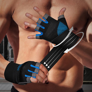 Guantes de Gimnasio Geo Brothers para Hombre, con Cordones, Medios Dedos, Ligeros, Transpirables, de Poliéster, 0.5 kg, para Levantamiento de Pesas y Ejercicios Pliométricos - Product Image 5