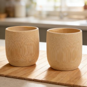 Tasse à servir en bambou, prix bas, tasses artisanales avec logo, mug pour thé, matcha, café - Product Image 1