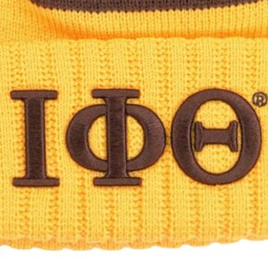 Iota Phi Theta Beanie Brown Gold 1963 Greek Apparel Fraternity Knit Hat <b>Winter</b> <b>Cap</b> Pom Stylish Fit Accessory - Product Image 5