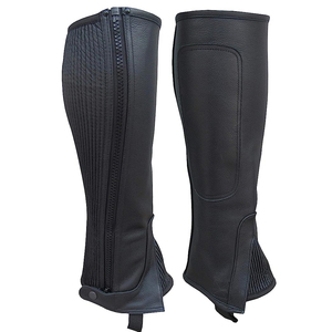 Brown Leather Equestrian Pants <b>Half</b> <b>Chaps</b> Button Closure Size m for Sports Outdoor Training Competition by Lawd Sports - Product Image 5