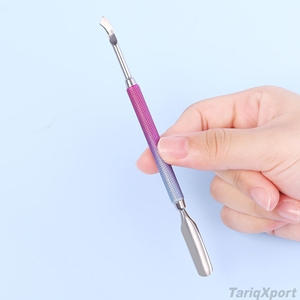 Empujador de Cutículas Profesional, Duradero, Ligero, de Acero Inoxidable con Acabado Mate, Cuadrado, Antideslizante, de Doble Uso - Product Image 5