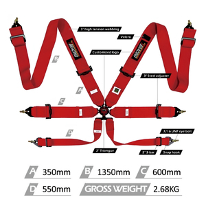 Professional Racing Harness TBRACING ECO FIA 8853 2016 6 Points Snap Hook Eye Bolt Brand Agency OEM ODM Service - Product Image 1