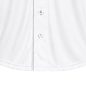 Camiseta de Béisbol Blanca para Mujer, Manga Corta, Cuello en V con Botones, Ribete Azul Marino y Bordado, para Deportes de Equipo, Estilo Casual - Product Image 6