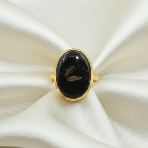 Golden Flash Nuumite <b>Ring</b> 925 Sterling Silver Rose <b>Gold</b> Yellow <b>Gold</b> Plated Oval Gemstone Handmade Jewelry Gift Luxury Style Chic - Product Image 4