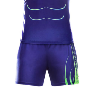 ชุดเสื้อรักบี้ผู้ชายสีดำลายเทอร์ควอยซ์ทรงเรขาคณิต แขนสั้น คอตั้ง ระบายอากาศได้ดี ผลิตจากโพลีเอสเตอร์ ทรงพอดีตัว สำหรับผู้ใหญ่ - Product Image 5