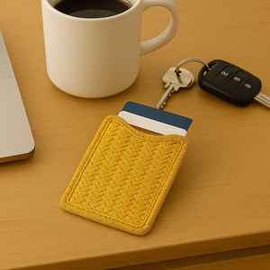 Handwoven Sheetal Pati Credit Card Holder | Eco‑Friendly Natural Fiber Card Sleeve | Slim <b>Vegan</b> <b>Wallet</b> for USA Market - Product Image 4