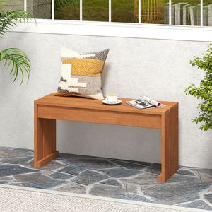 Panca da Giardino per 2 Persone con Telaio in Legno Massiccio per Cortile e Patio - Product Image 2