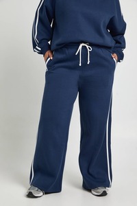 Ensemble de survêtement de jogging pour femme toutes saisons, grande taille, avec bande latérale, vêtements de fitness, manches longues, longueur mi-longue, coton, 2 pièces - Product Image 2