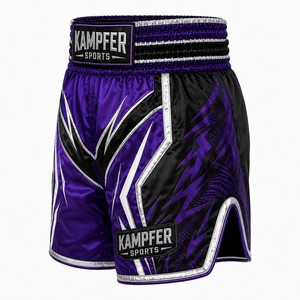 Nouveaux shorts de boxe Muay Thai MMA unisexes pour adultes, respirants, avec logo personnalisé imprimé, polyester/coton, séchage rapide - Product Image 2