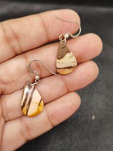 Boucles d'oreilles pendantes en argent sterling 925 avec jaspe dalmatien facetté, personnalisables en usine, pour mariage, vente en gros, moissanite - Product Image 3