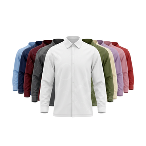 Camisa de Vestir de Manga Larga, Ajustada, Personalizada, con Costuras en Contraste, Elegante y Cómoda, Camisas Casuales y Formales - Product Image 1