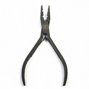 Pince à extensions capillaires en acier inoxydable à 2 trous pour micro-anneaux et nano-perles – Outil de sertissage et de retrait pour usage en salon - Product Image 1