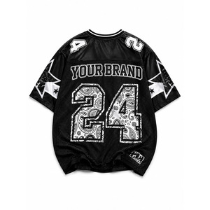 High Quality Mesh Custom Sublimation Print Unisex Oversized American Football Jersey Wholesale V Neck <b>Hip</b> Hop Streetwear ODM - Product Image 4