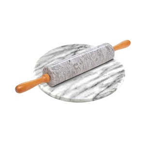 Standard Design Marble Board With Wooden <b>Rolling</b> <b>Pins</b> Premium Quality Customized Size Round Shape Chakla Belan - Product Image 3