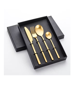 Brass Cutlery <b>Spoon</b> Flatware Sets Restaurants Partyware Dinner <b>Table</b> Decor 4 Pieces gifts Packing Box Best Price - Product Image 1