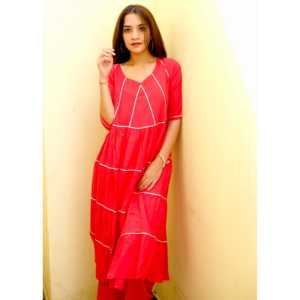 Magnifique ensemble de costume décontracté en tissu crêpe Sikhiya avec haut à manches trois-quarts, taille XS - Product Image 4