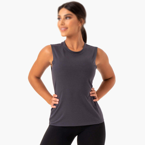 Women's Solid Color Sleeveless Tank <b>Top</b> Collarless Knitted Cotton Casual Breathable Fit Regular Length Front Logo Customizable - Product Image 2