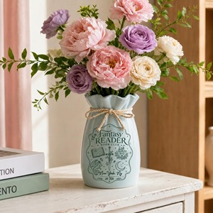 Fantasy Reader <b>Ceramic</b> Tabletop <b>Vase</b> Matte Finish Shabby Chic Design 8-16 Inches Exquisite Durable Housewarming Gift - Product Image 3