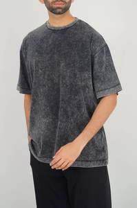 T-shirt homme délavé à l'acide, coupe ample, en coton vieilli, style vintage - Product Image 6