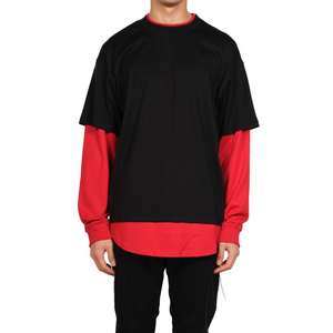 เสื้อยืดแขนยาวผู้ชาย เสื้อยืดแฟชั่นลำลองระดับพรีเมียมพร้อมดีไซน์แขนเสื้อแบบหลายชั้น ผ้าระบายอากาศได้ดี คอกลมสำหรับทุกวัน - Product Image 5
