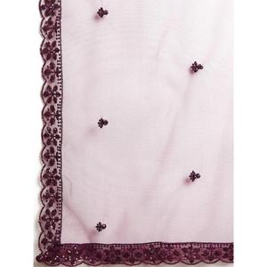 Stunning Wine Embroidered <b>Net</b> Wedding Wear Lehenga Choli With <b>Dupatta</b> - Product Image 1