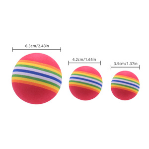 Balles d'entraînement en mousse arc-en-ciel Kinghon, en EVA coloré, jouets interactifs pour chiens, amusants pour chats et chatons - Product Image 4