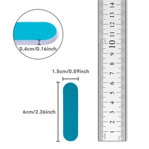 Lima de Uñas Desechable de Acero Inoxidable de Doble Cara, 9 cm, Azul, con Patrón Recto para el Cuidado de las Uñas - Product Image 1