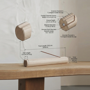 Porta Incienso Cilíndrico de Madera Minimalista de Lujo, Recolector de Ceniza Natural, Elegante para Decoración del Hogar, Fragancia y Aromaterapia - Product Image 4