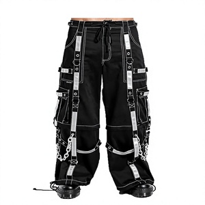 Pantalon gothique pour homme avec poche cargo, coupe décontractée unisexe, plusieurs poches, respirant, taille haute, pantalon de mode alternative - Product Image 1